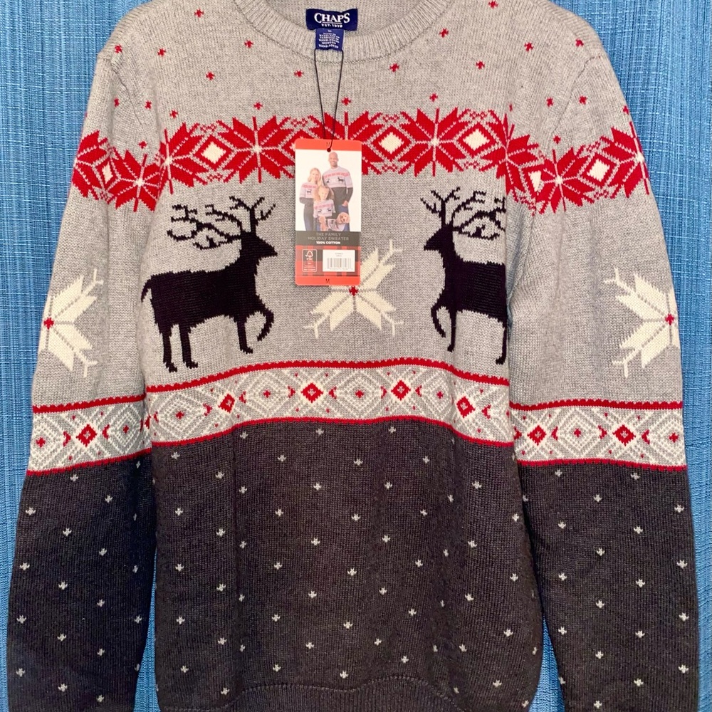 Chaps Men's Crewneck Family Holiday Christmas Sweater